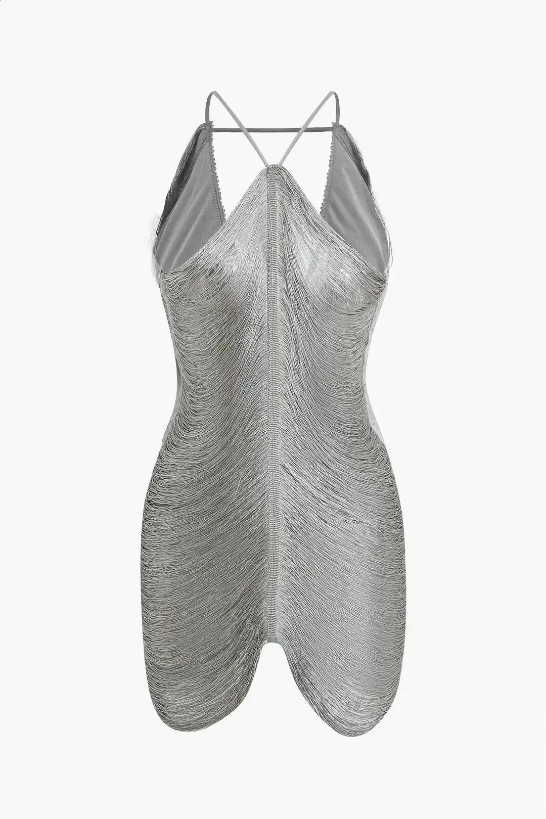 Halter Backless Mini Dress Slinky Bodycon Glitter Dress For