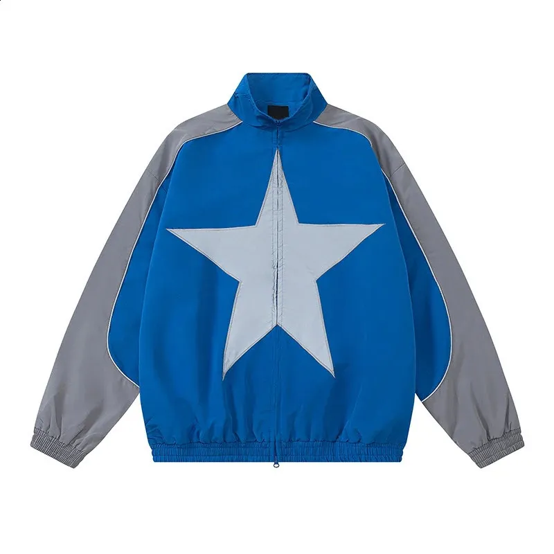 Harajuku Y2K Mens Quilted Jacket - Vintage Star Pattern