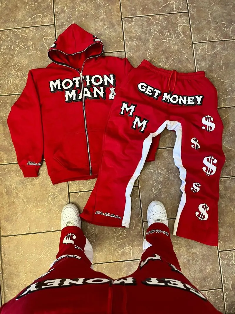 Money Clothing Tracksuit Red Money Tracksuit Men's Money Tracksuit