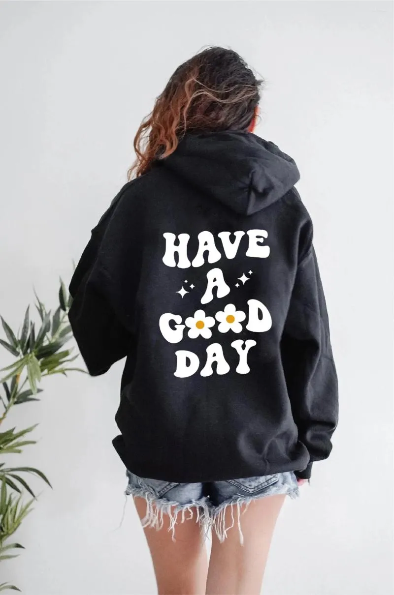Women's Colorful Floral Back Print Hoodie Positive Saying Aesthetic  Sweatshirt