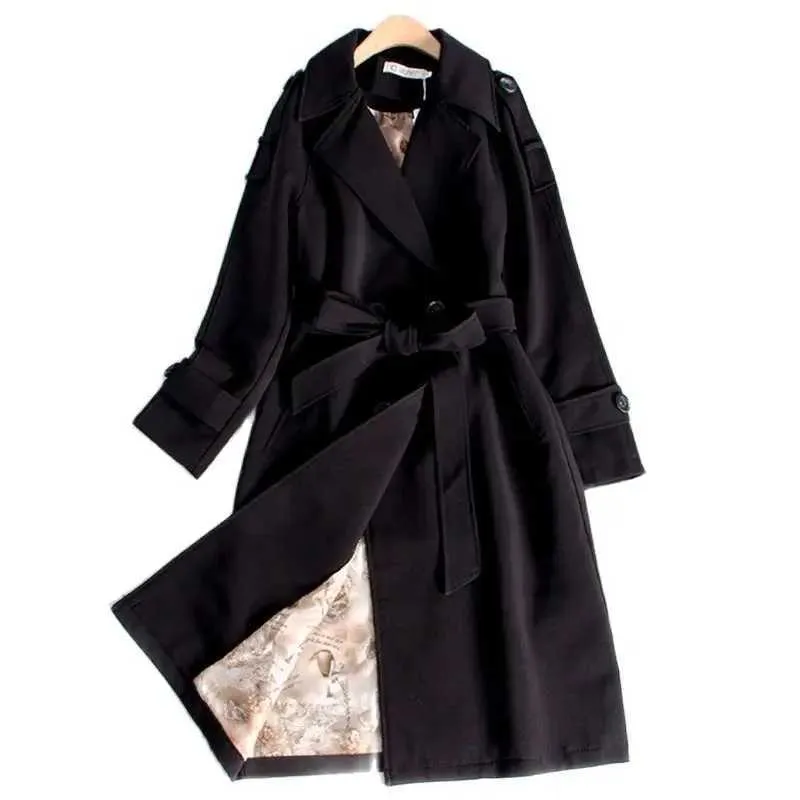 765 Womens Long Trench Coat Ultra Thin Double Layer Windproof