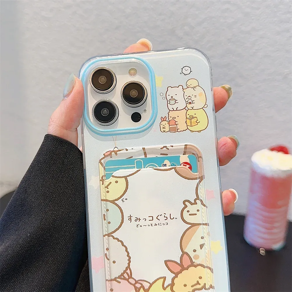 Sumikko Gurashi Cartoon Phone Case with Wallet Chain & Card