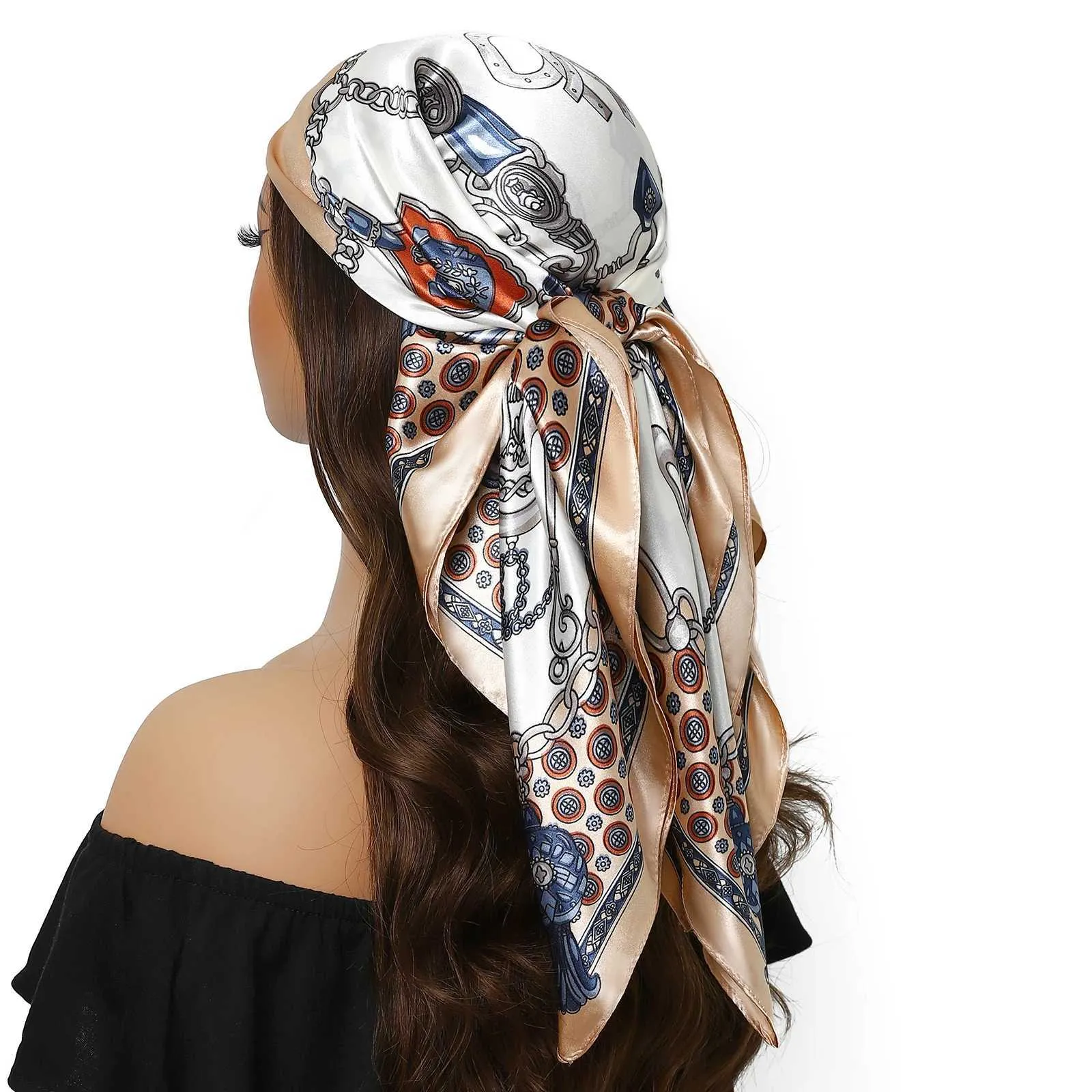 Carré Soie Sensation Satin Écharpe Petit Vintage Tête Cou Cheveux