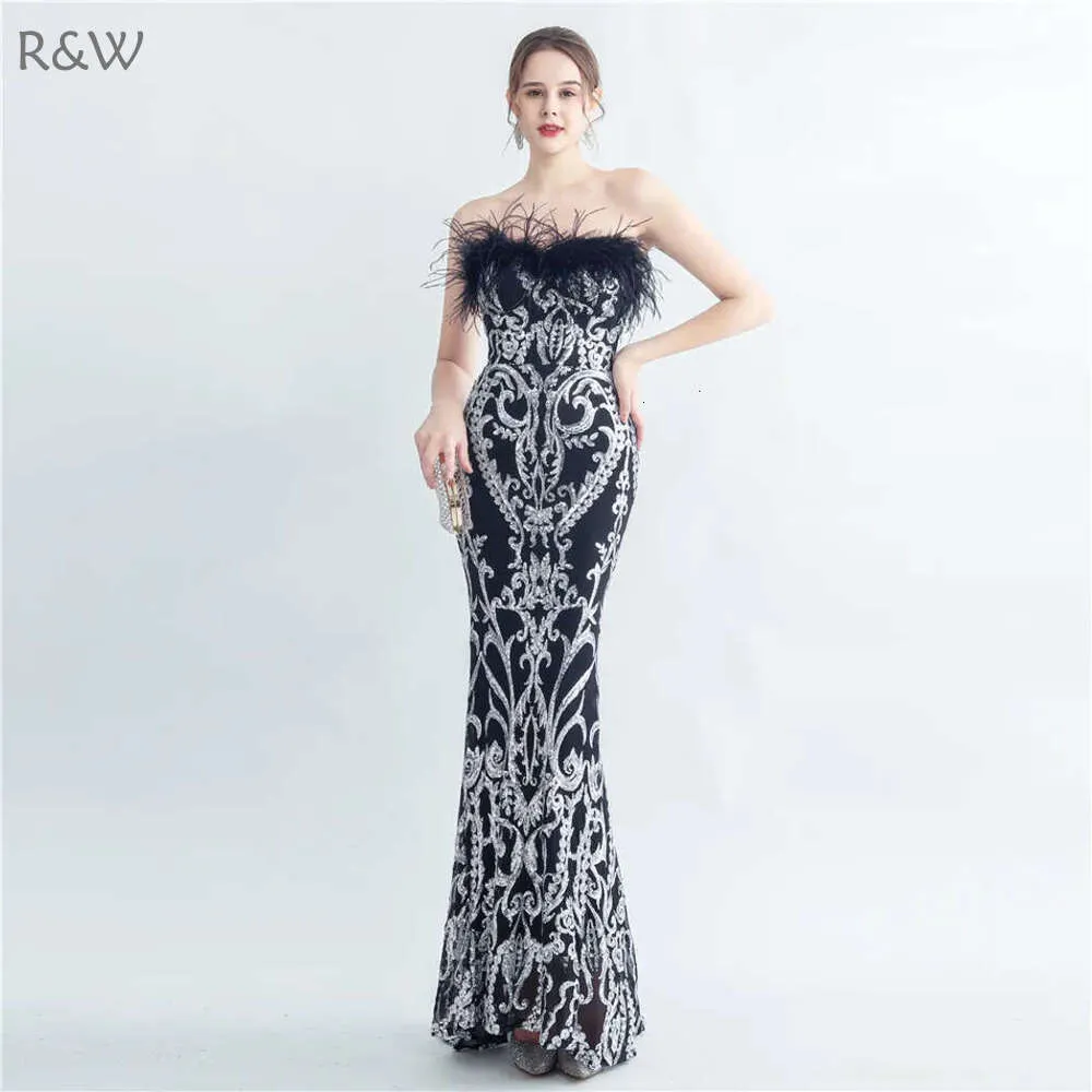 chinese dress ladies ASHLEYlauren 11428 Beaded Mermaid Gown with Tulle main image 1