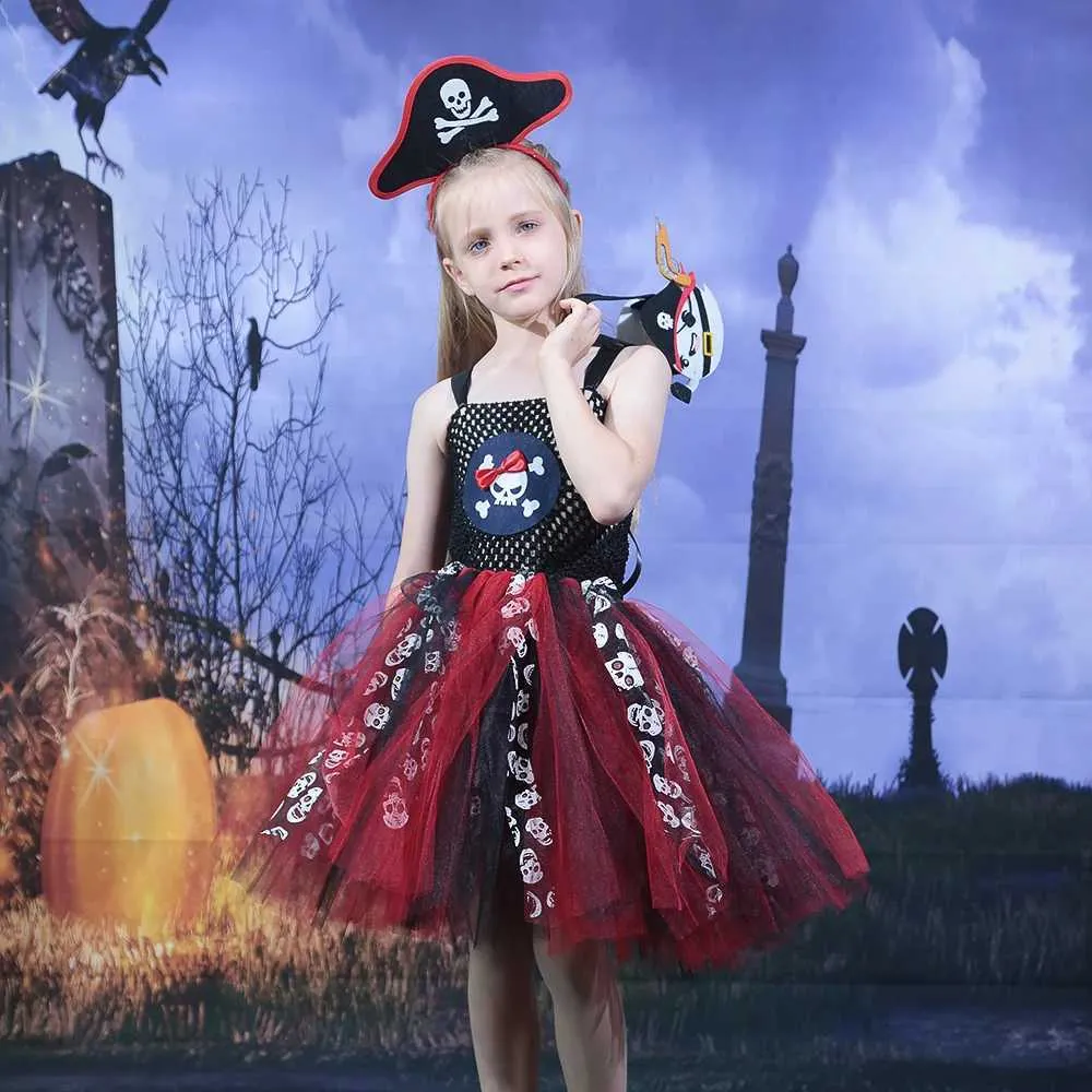 Special Occasions Pirate Tutu Dress for Girls Halloween Costume Kids Party Dresses Baby Girl Fancy Dress Children Cosplay Birthday Outfit Y240923XDQD