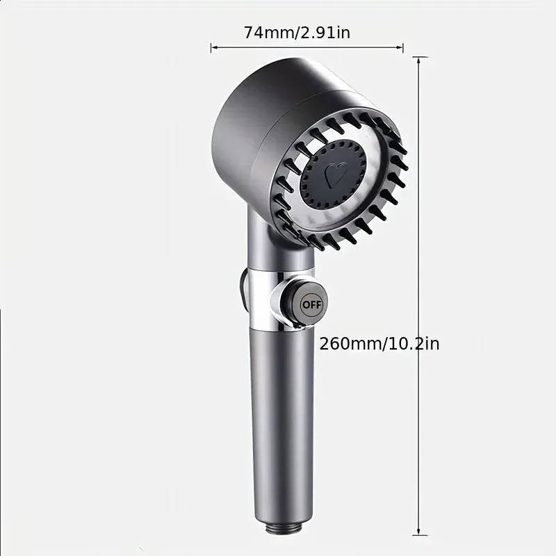 4 Modes Shower Head High Pressure Showerhead OneKey Stop Water Massage With Filter Element Bathroom Accessories Y240918_voghion.com