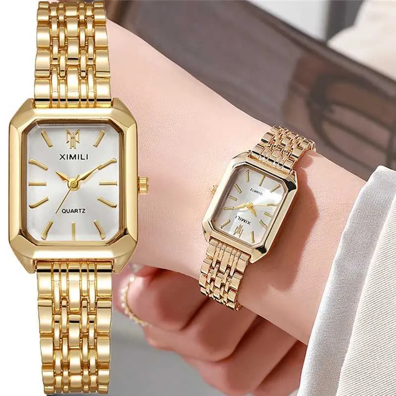 Square Gold Ladies Watch: Premium Quartz Timepiece, Shop Now! Fashionable  Women's Dress Watch Best Seller