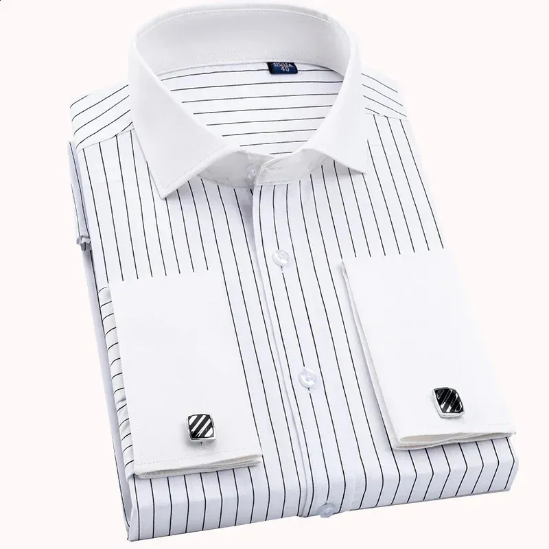men's slim fit french cuff dress shirts Black chest full ruffle slim fit dress shirt with French cuffs –  Connaisseur Paris main image 1