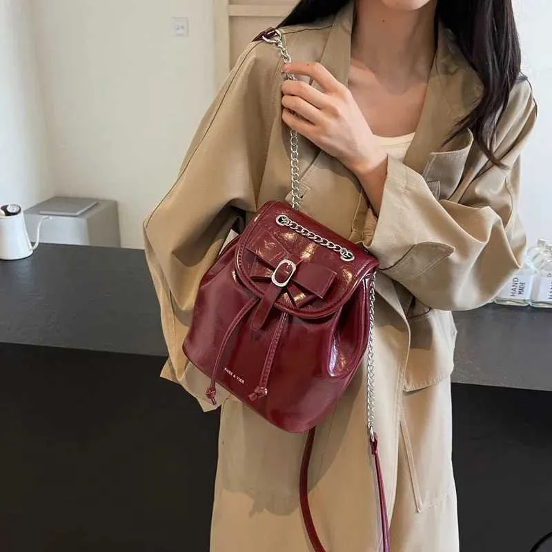 Chic Brown Faux Leather Backpack Brown Faux Leather Small Backpack – Bella Cowgirl Boutique main image 3