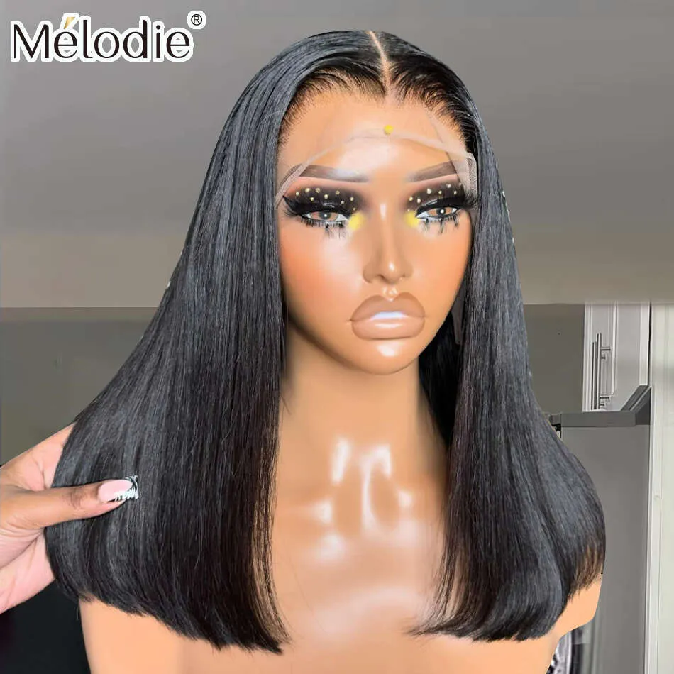 Brazilian Virgin Hair 16 Bob Wig with 13x6 HD Frontal & 5x5  display picture 2