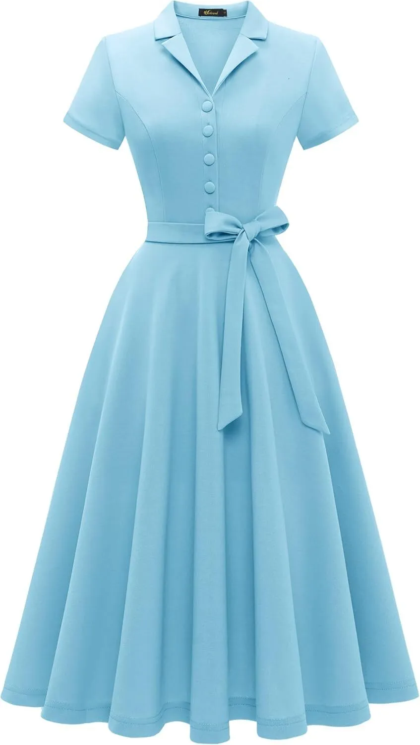 Women s retro tea dress with lace decoration, short lantern sleeves, empire  waist, mid-calf length, silk blend fabric from Dhgate Basic & Casual Dresses  - price 37.91