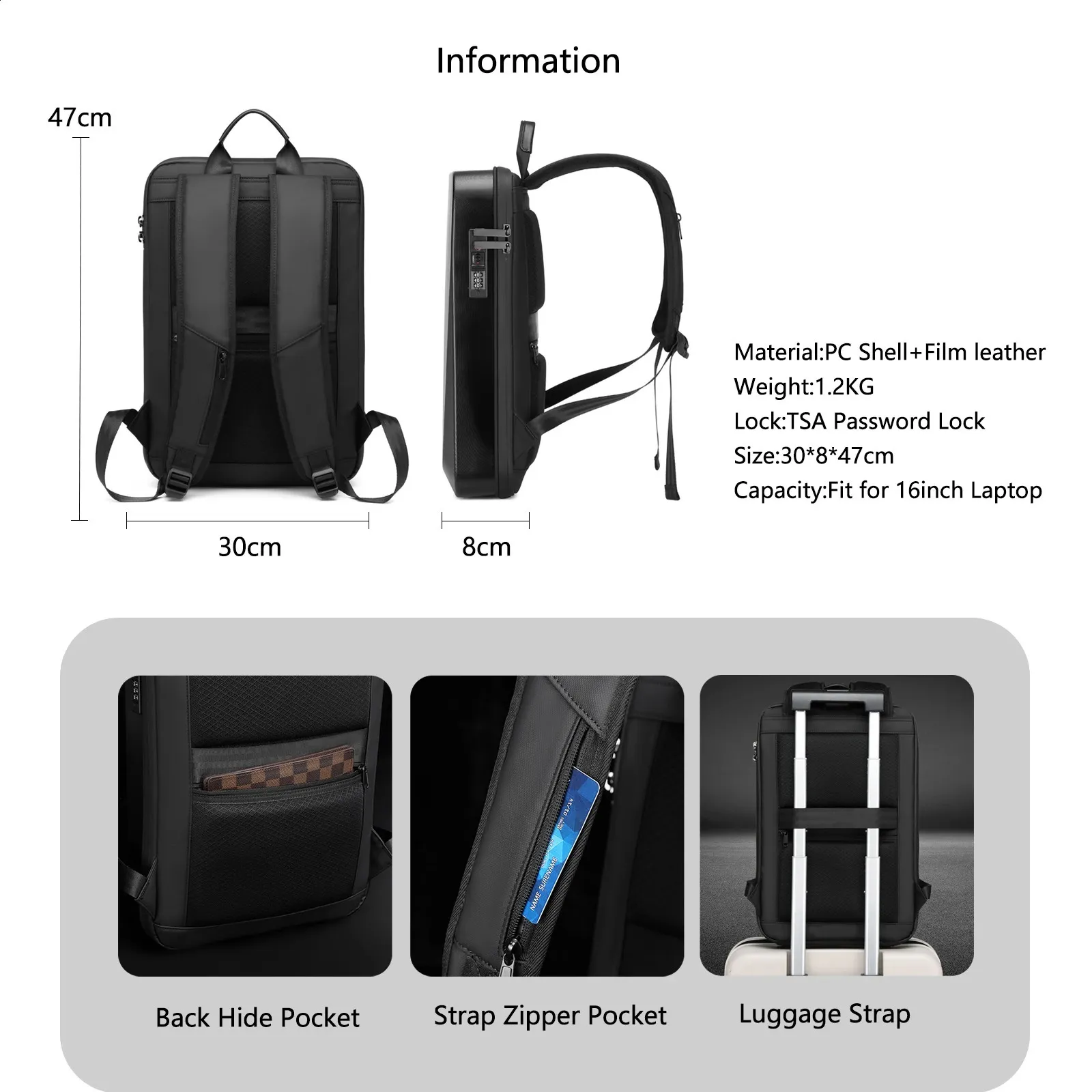 Laptop Backpack With USB Charging Expandable Travel Backpack Fit for 16  Inch Waterproof Hardshell Case Business Bag from Dhgate School Bags - price  99.63