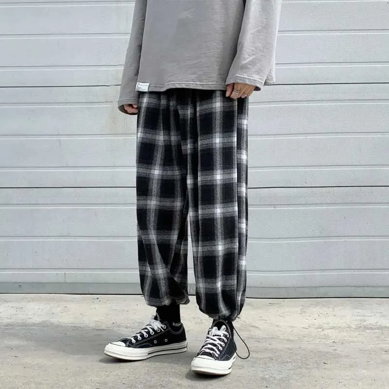 Pants Outfit Mens Plus Size Plaid Pants Winter Thick Suit Pants Men Slim  Fit Fashion Plaid