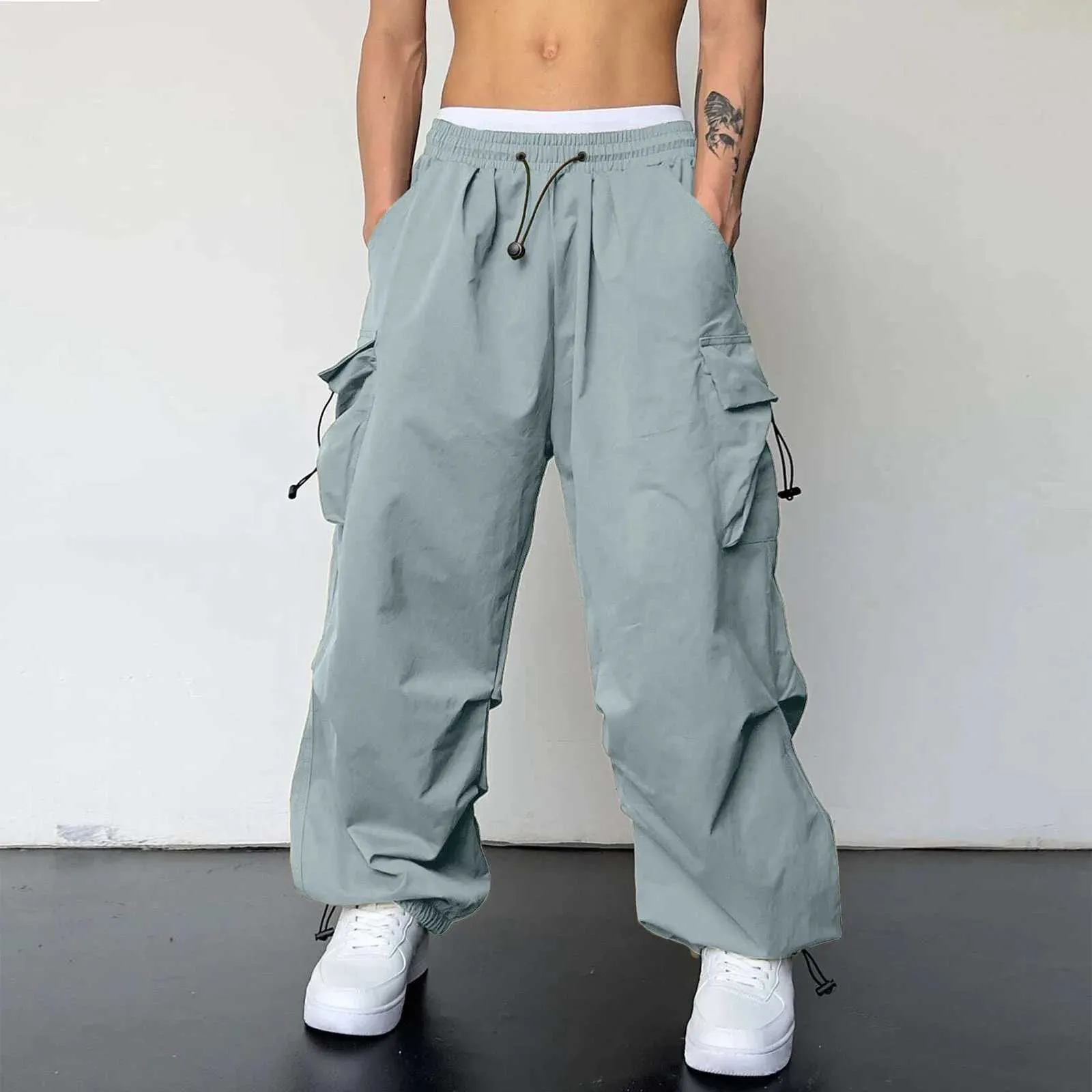 Baggy Hombre Y2k Oversized Cargo Parachute cargo pants for