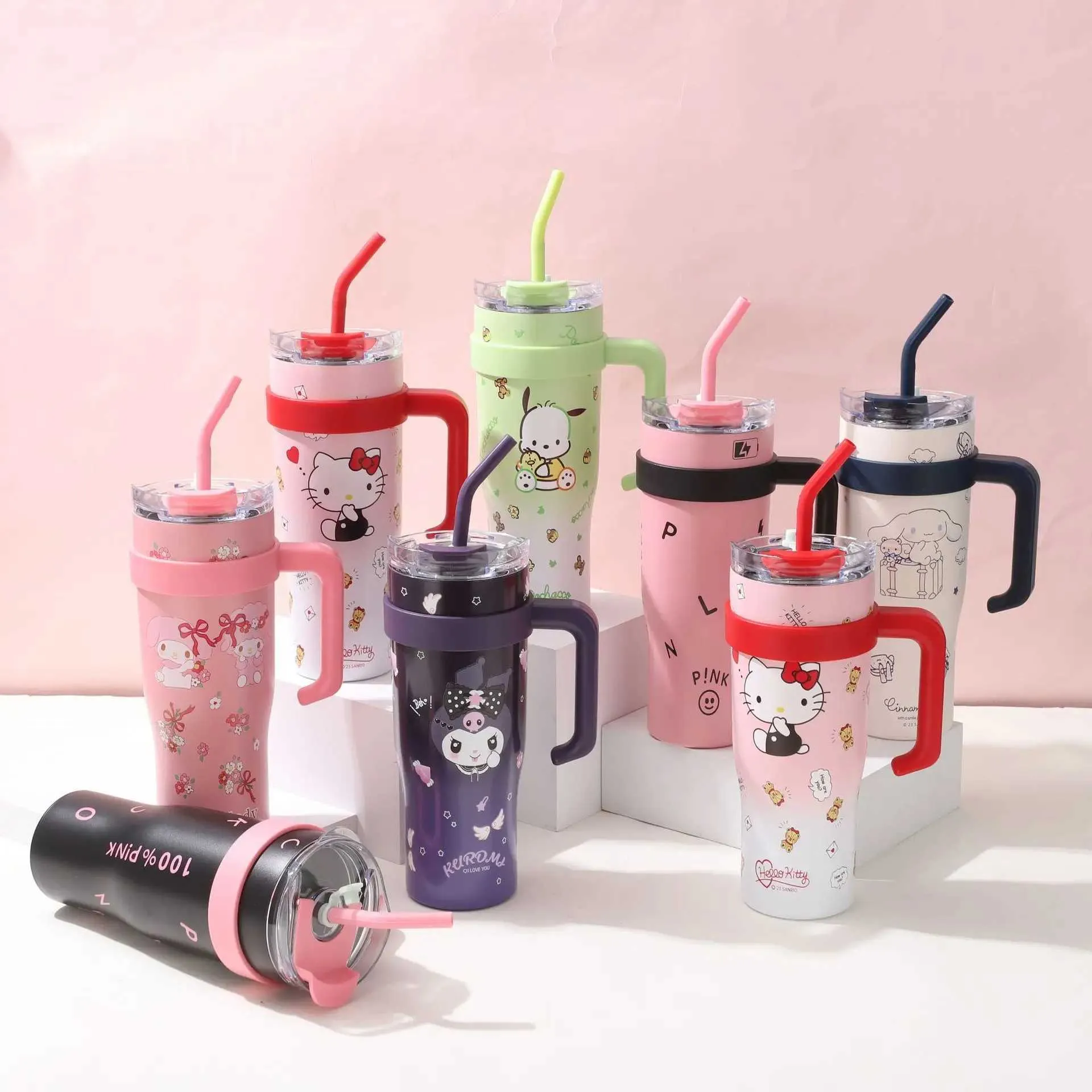 1200ml Kawaii Thermos Bottle - Kuromi Cinnamon Design, High