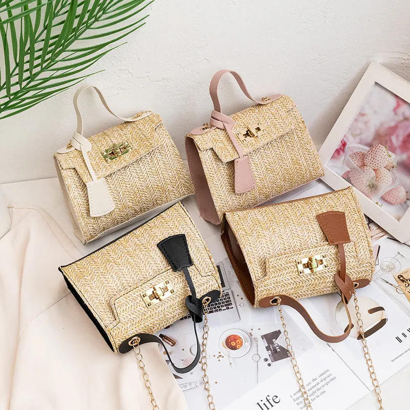 Borsa Di Paglia Da Donna Bohémien Fatta A Mano – Piccola Tracolla Estiva Con Cerniera, Beige, Per Spiaggia E Vacanze