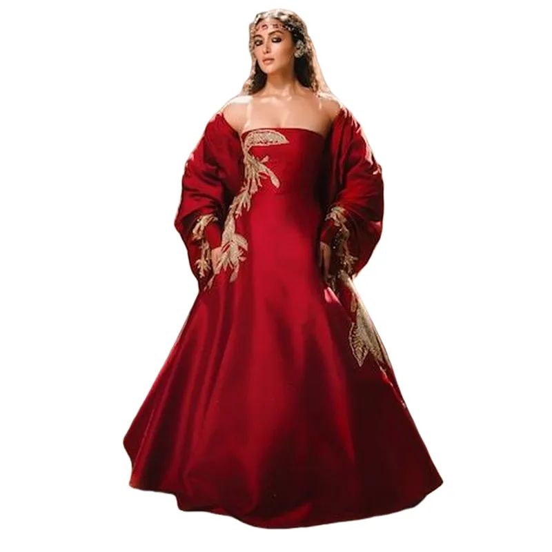 Elegant Dark Red Strapless Evening Dresses With Long... From 130,12  |  DHgate
