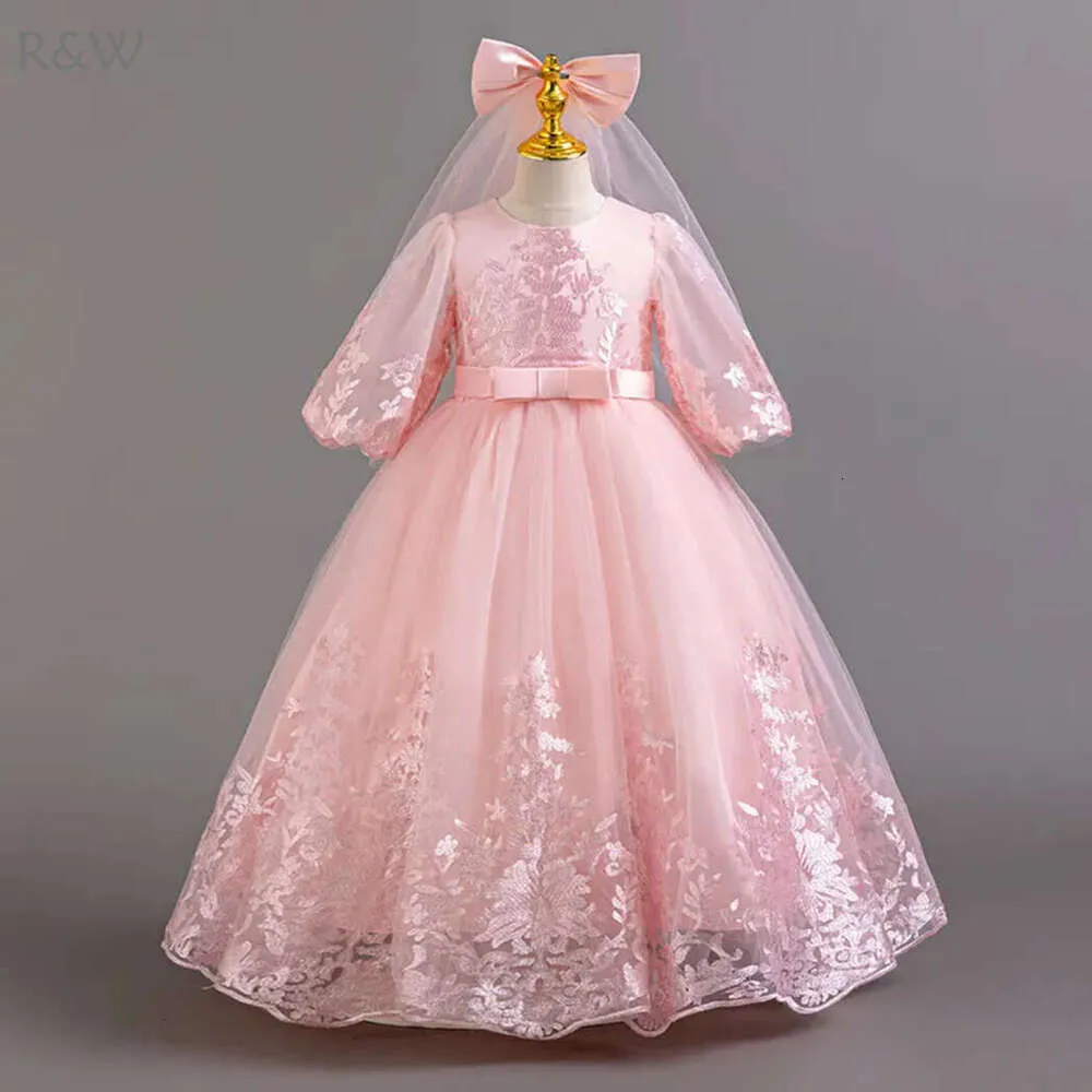 knee length dresses for ladies Girls Easter Twirl Dress 3/4 Sleeve Pocket main image 0