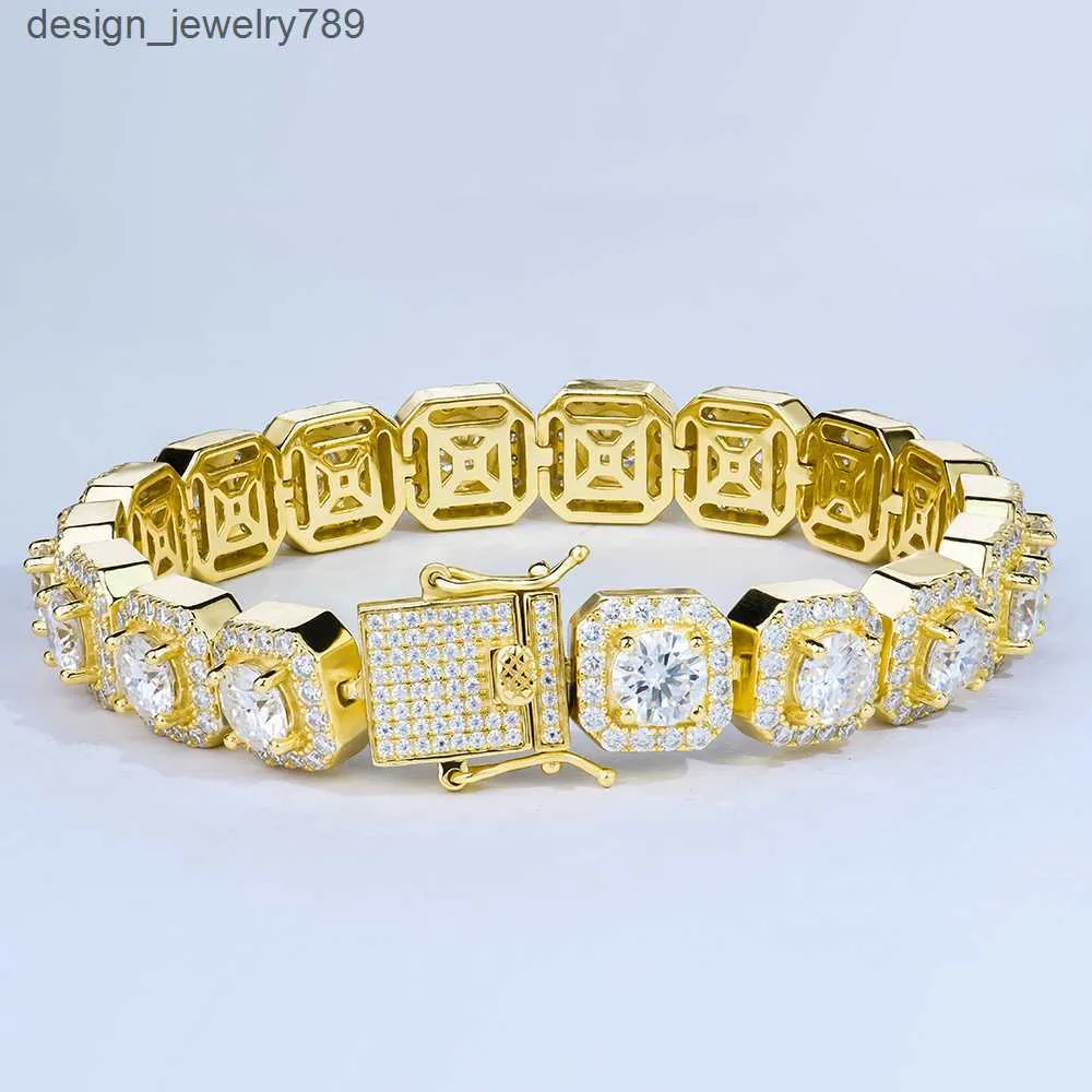Men's Hip Hop Flower Cluster Tennis Bracelet | Iced Simulated CZ | Silver Tone 8"