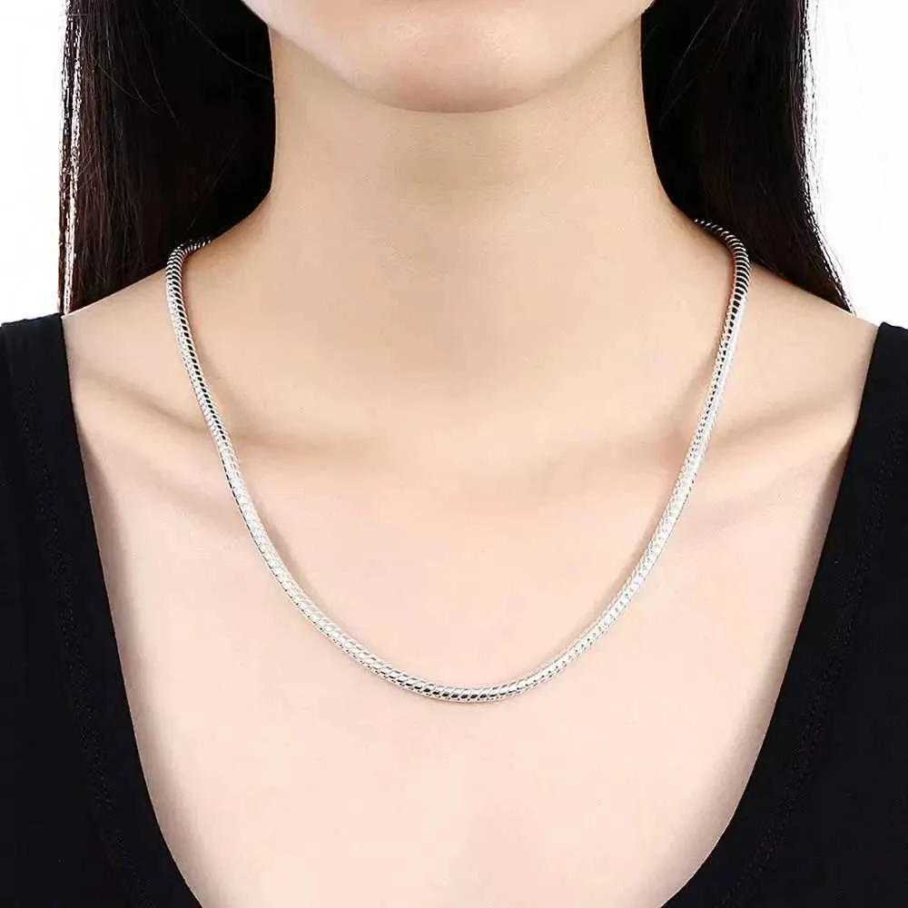 925 Sterling Silver Snake Chain Necklace - 18 To 24 Inch, Solid Silver, Men Or Women