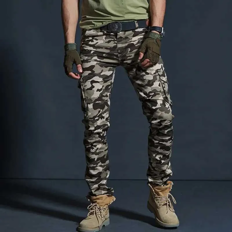 Slim Fit Camo Cargo Jogger Pants: Multi-Pocket, Stretch, Casual Style  Shop Now!