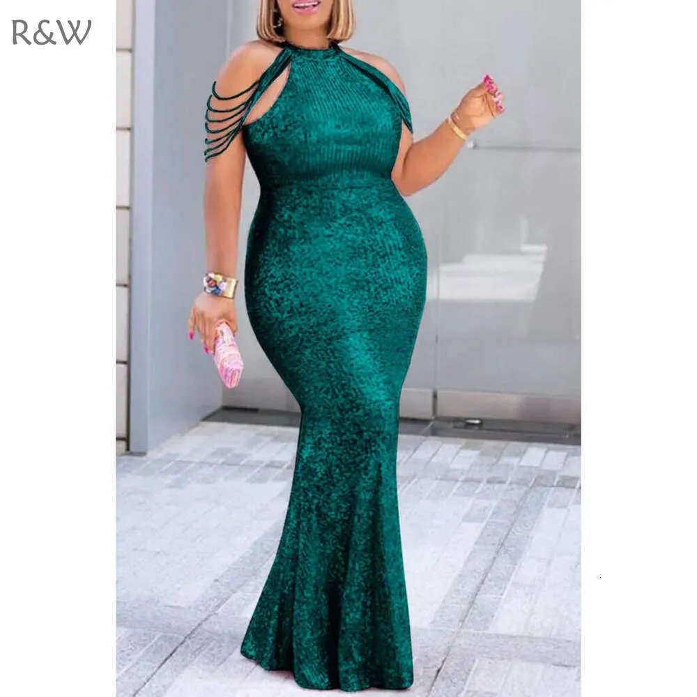 knee length dresses for ladies Light Blue Sequin Mermaid Long Formal Dress – Ohmollydress main image 0