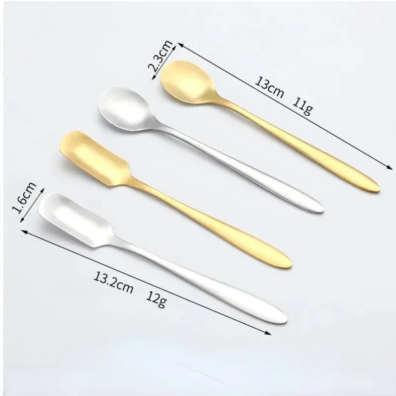 Perfect Tea Spoon: Long Handle Dessert Spoon, Stainless Steel, Golden ...