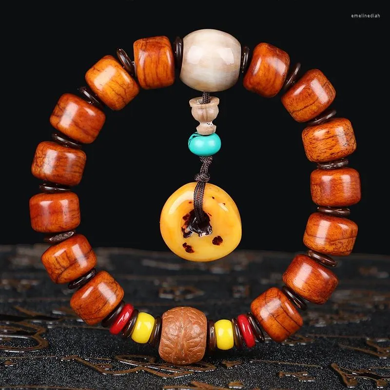 Buddha Stones White Yak Bone Copper Yak Head Double Wrap Balance Bracelet