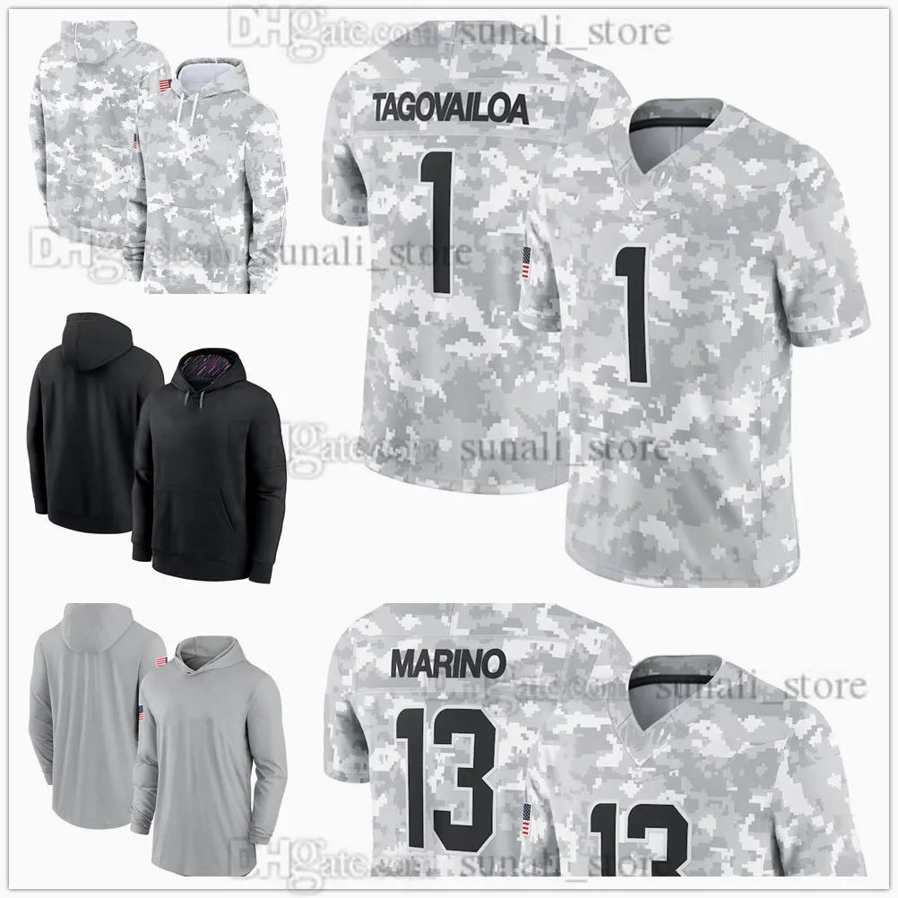 Arctic Camo 2024 Salute to Service Football Jerseys 1 Tua Tagovailoa 10 Tyreek Hill 17 Jaylen Waddle 5 Jalen Ramsey 13 Dan Marino 54 Zach Thomas 12