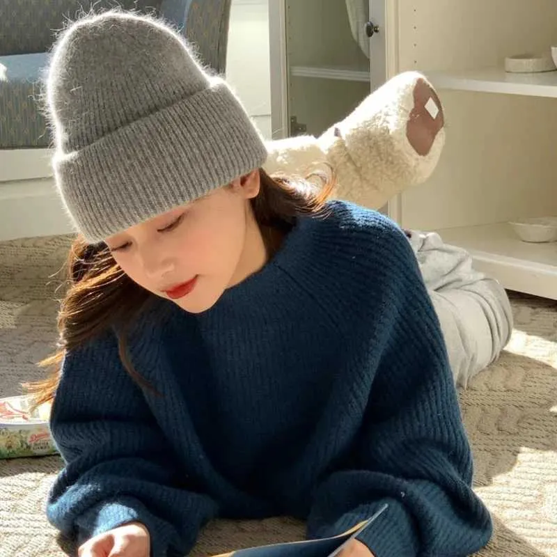 Angora Blend Winter Beanie: Soft, Warm & Fluffy Knit Hat  display picture 1