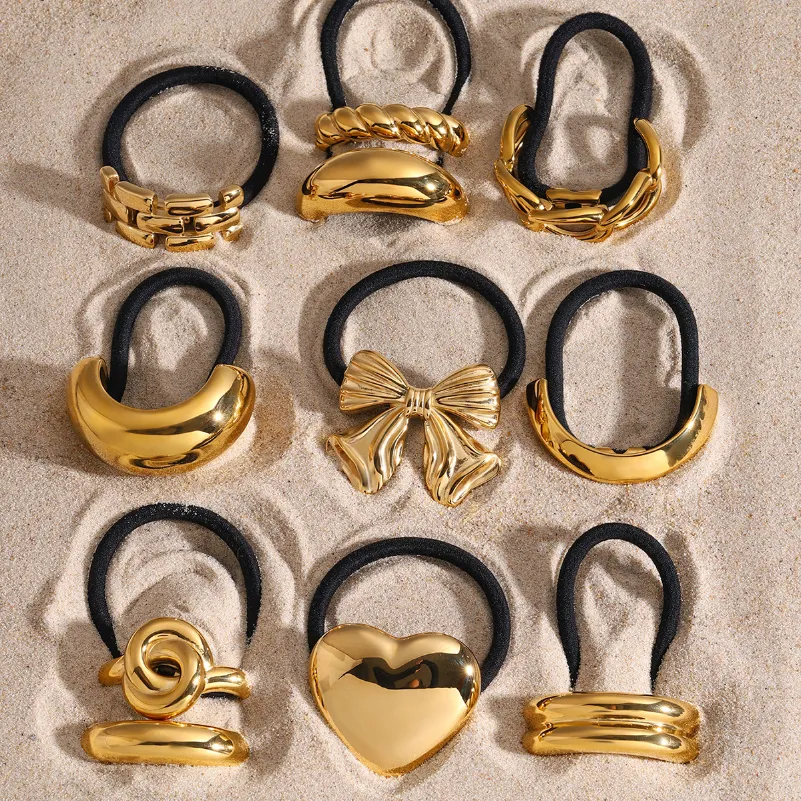 Waterproof Stainless Steel 18K Gold Plated Heart Knot Flower  display picture 1