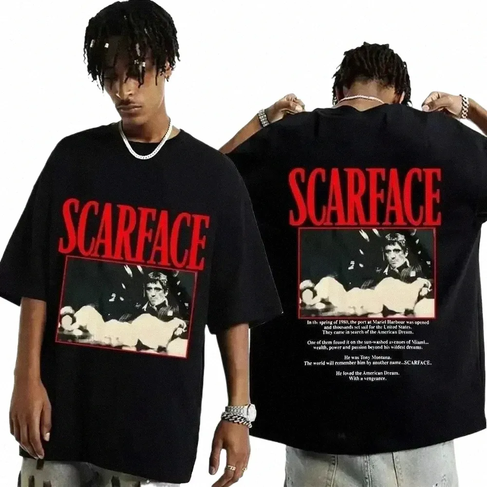 DHgate.com:Scarface Tony Montana Graphic Mens Oversized Vintage 