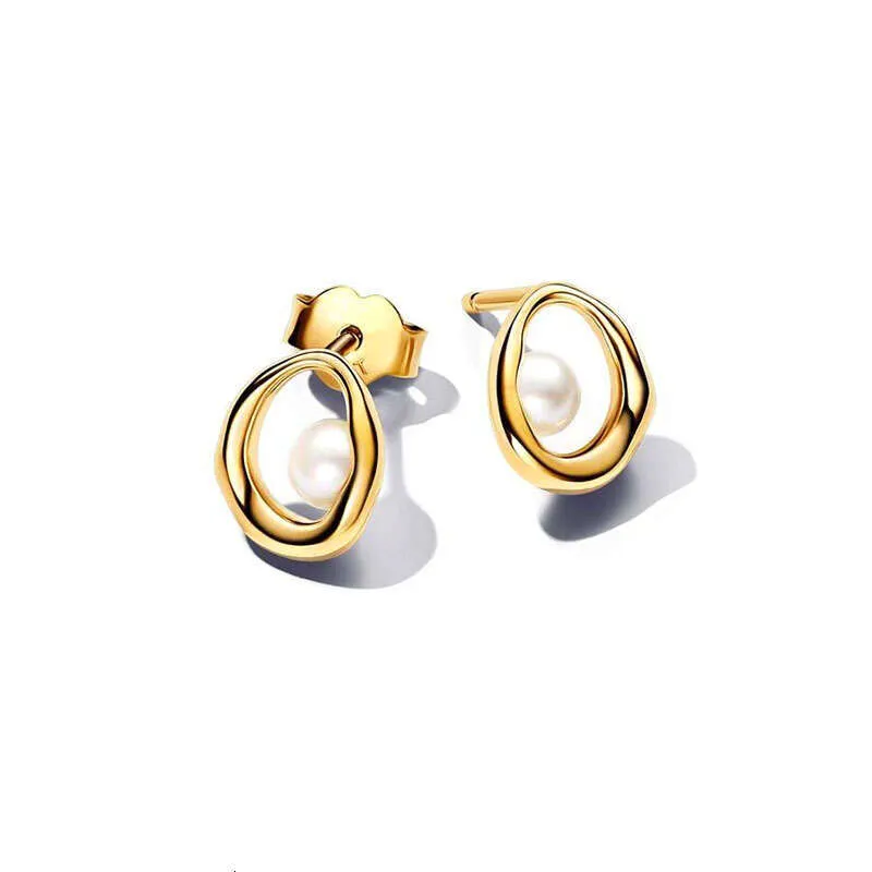 Designer Stud Earrings 18k Gold Plated With Zircon And Pearl_voghion.com