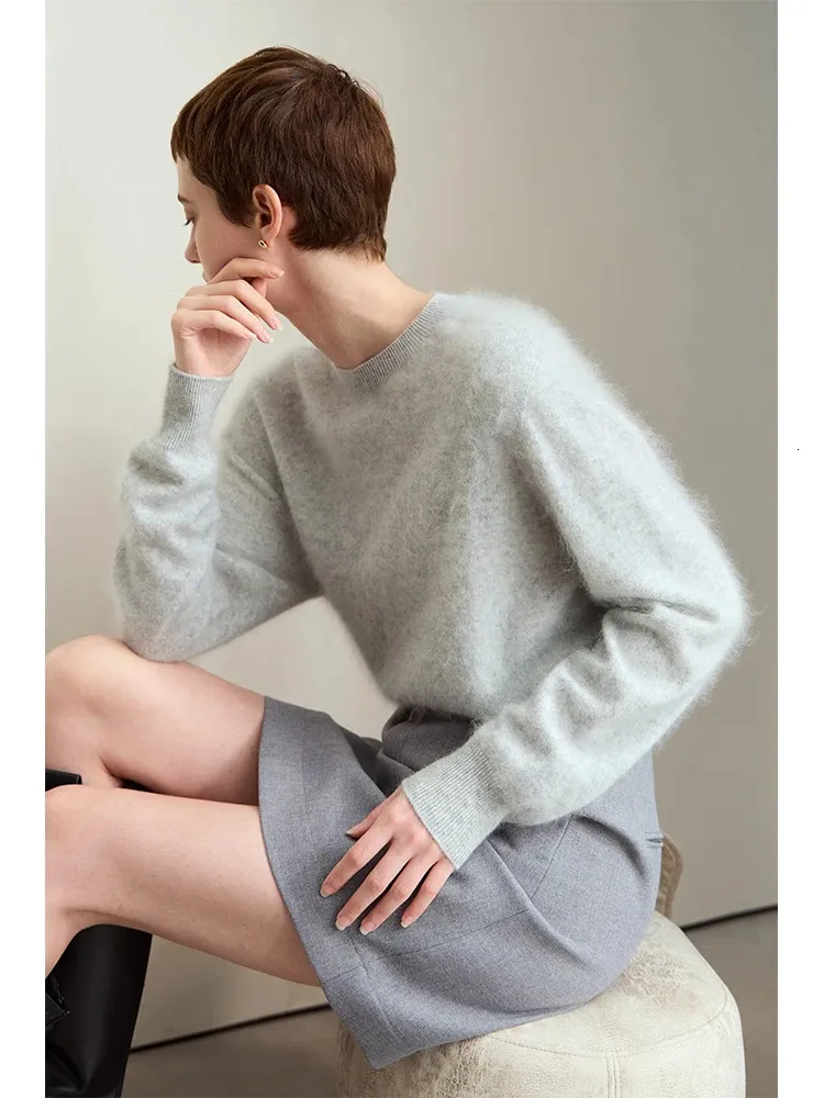 Amii Minimalist Womens Cashmere Cashmere Crewneck Sweater Soft Warm O Neck Loose Knit For Autumn 2024 12453073 From Wangclothes1 161.19 DHgate.Com
