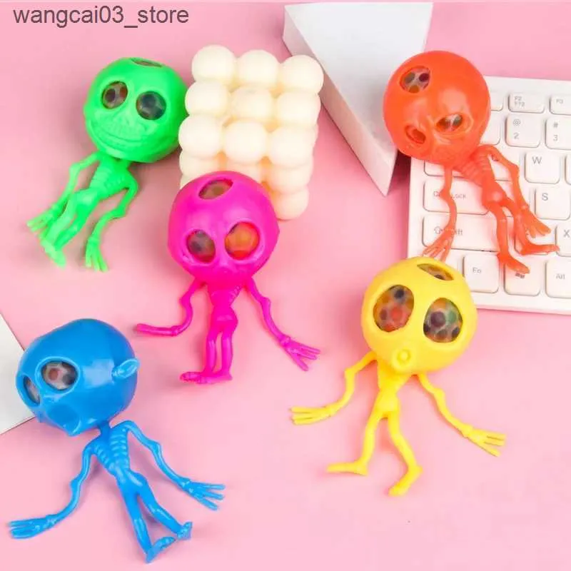 Stress Relief Skeleton Alien Squeeze Toy - Sensory Fidget for Kids ...
