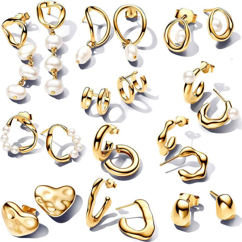 Designer Stud Earrings 18k Gold Plated With Zircon And Pearl_voghion.com