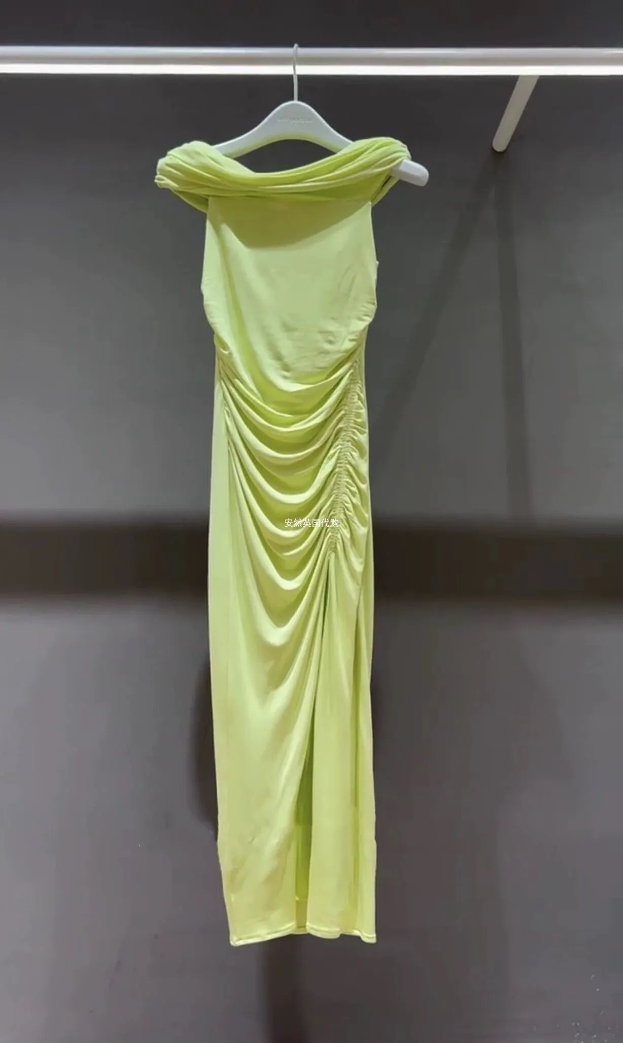 lime green jersey dress Rundholz Black Label Strappy Jersey Dress in Lime