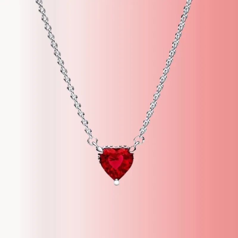 Collana elegante cuore argento azzurro idea regalo amore amicizia -... | su