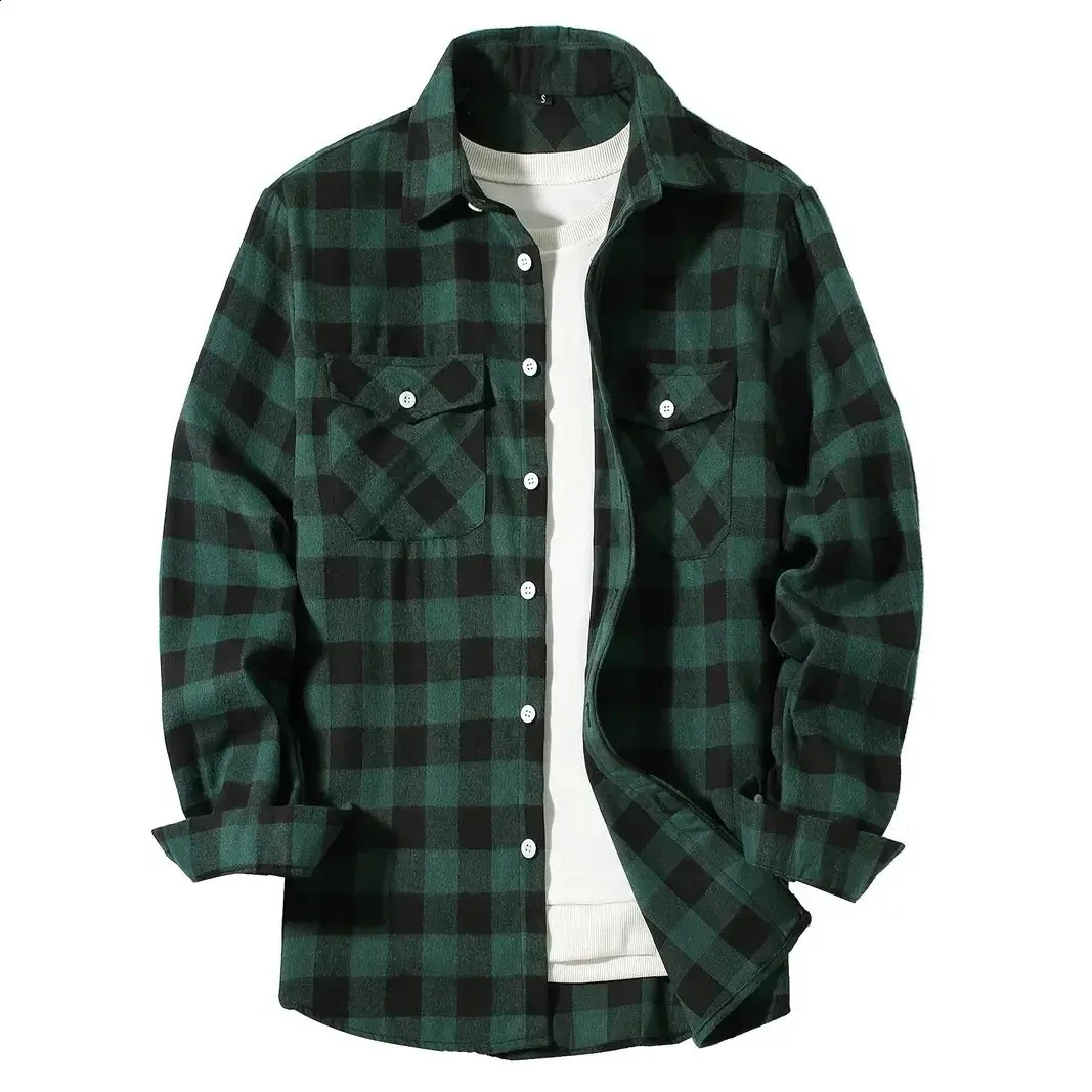 SANGTREE Camicia A Quadri In Flanella Per Uomo E Ragazzo – Maniche Lunghe, Taschino, Vari Colori (Verde 2, Taglia 2-3 Anni – 9XL)