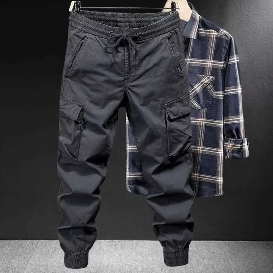 Save Big on Bulk Cargo Trousers For Men Loose Fit Cargo Trousers Mens Solid  Color Ankle Banded Casual Pants, Lightweight Cargo Trousers For