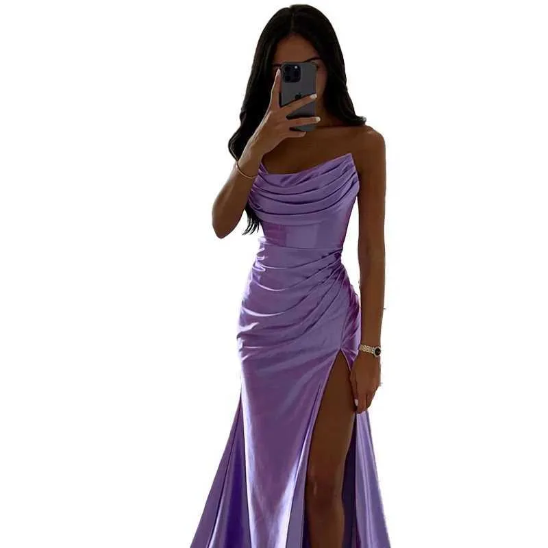 Sexy Formal Polka Dot Patchwork Backless Strapless Long Dresses Sexy Formal Polka Dot Patchwork Backless Strapless Long Dresses