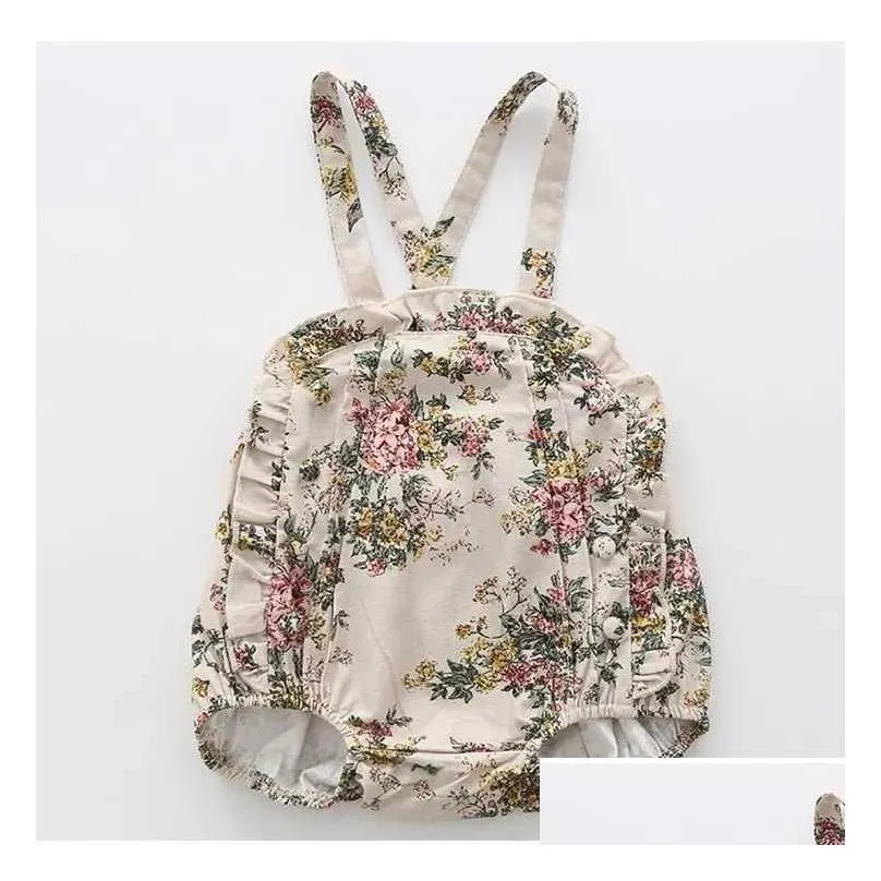 Floral Girl Full Body Pendant Trouser Girls Jumpsuit With Belt 
