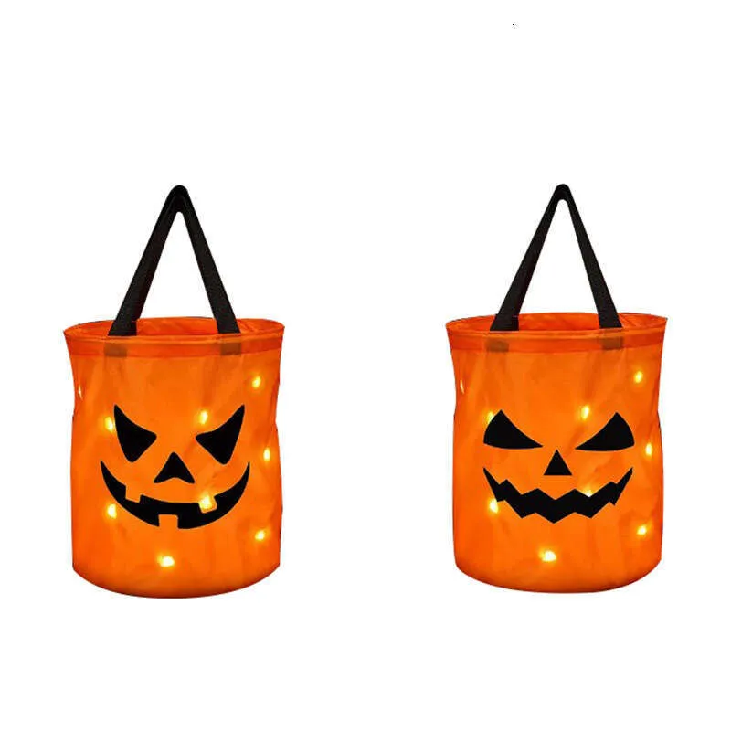 LED Light Up Trick Or Treat Bucket: Collapsible Pumpkin Candy Bag for ...