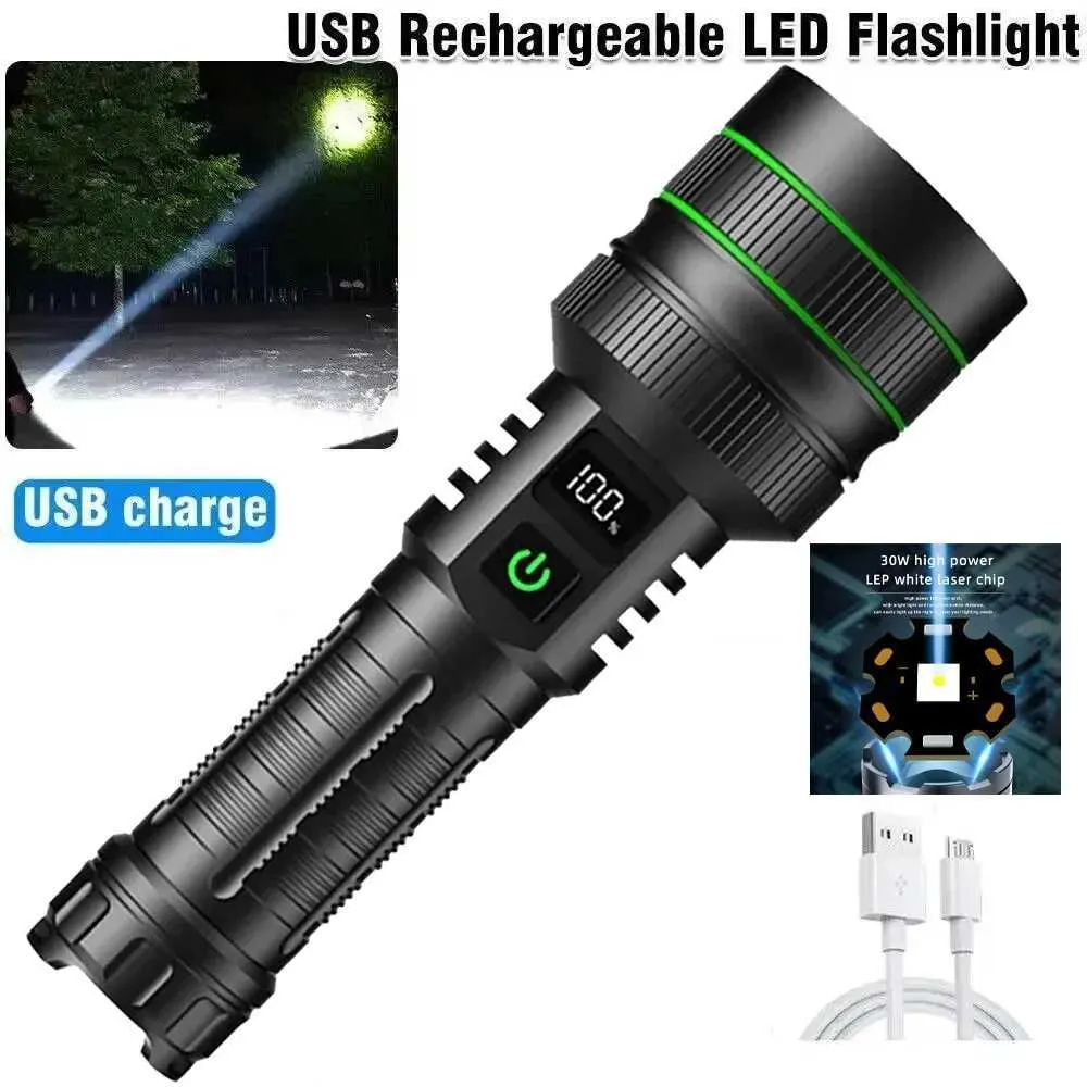 CSNDICE Rechargeable Spotlight Flashlight - High Lumens, USB Power Bank, Waterproof