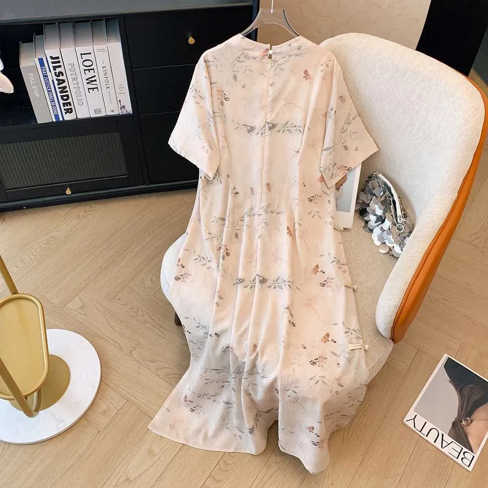knee length dresses for ladies A line loose fitting womens linen dress 4834 – Xiaolizi