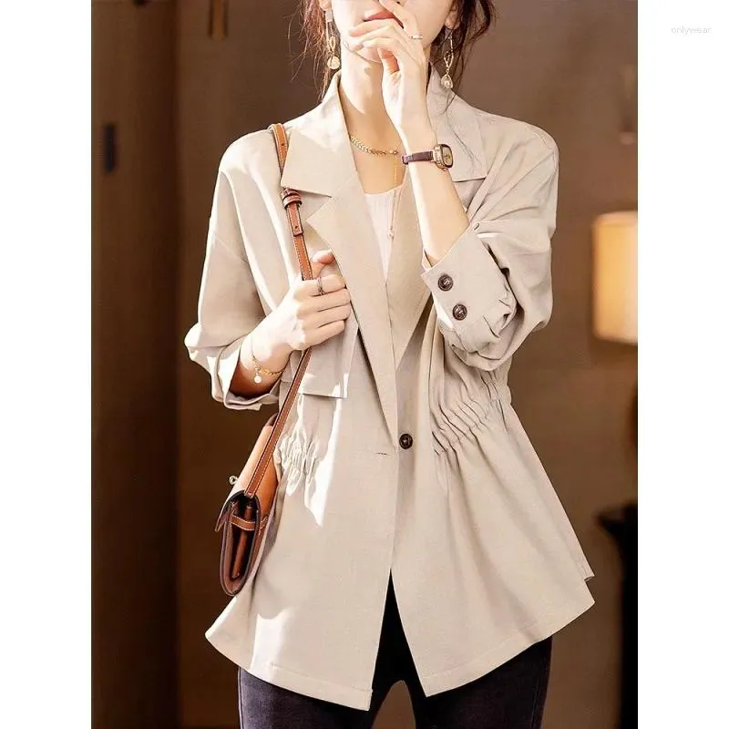 Women s Elegant Cropped Trench Coat for Casual and Commute Wear in Autumn 2024