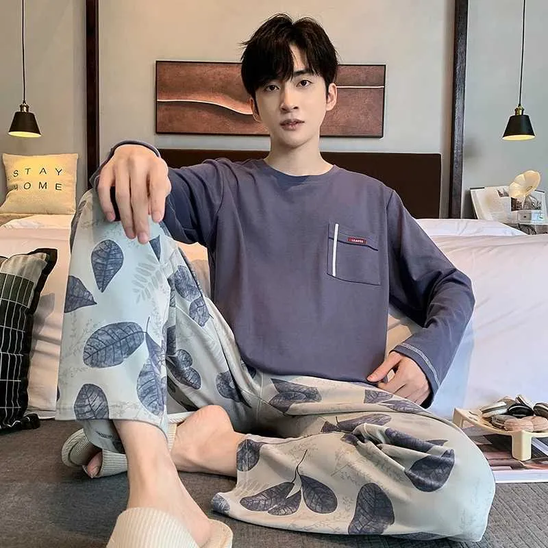 Veseacky Men's Pajama Sets Fleece Long Sleeve Soft Pajamas