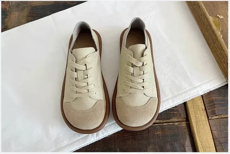 Damen Schnürschuhe Mit Flachem Absatz Und Runder Kappe, Pu Sneaker_voghion.com