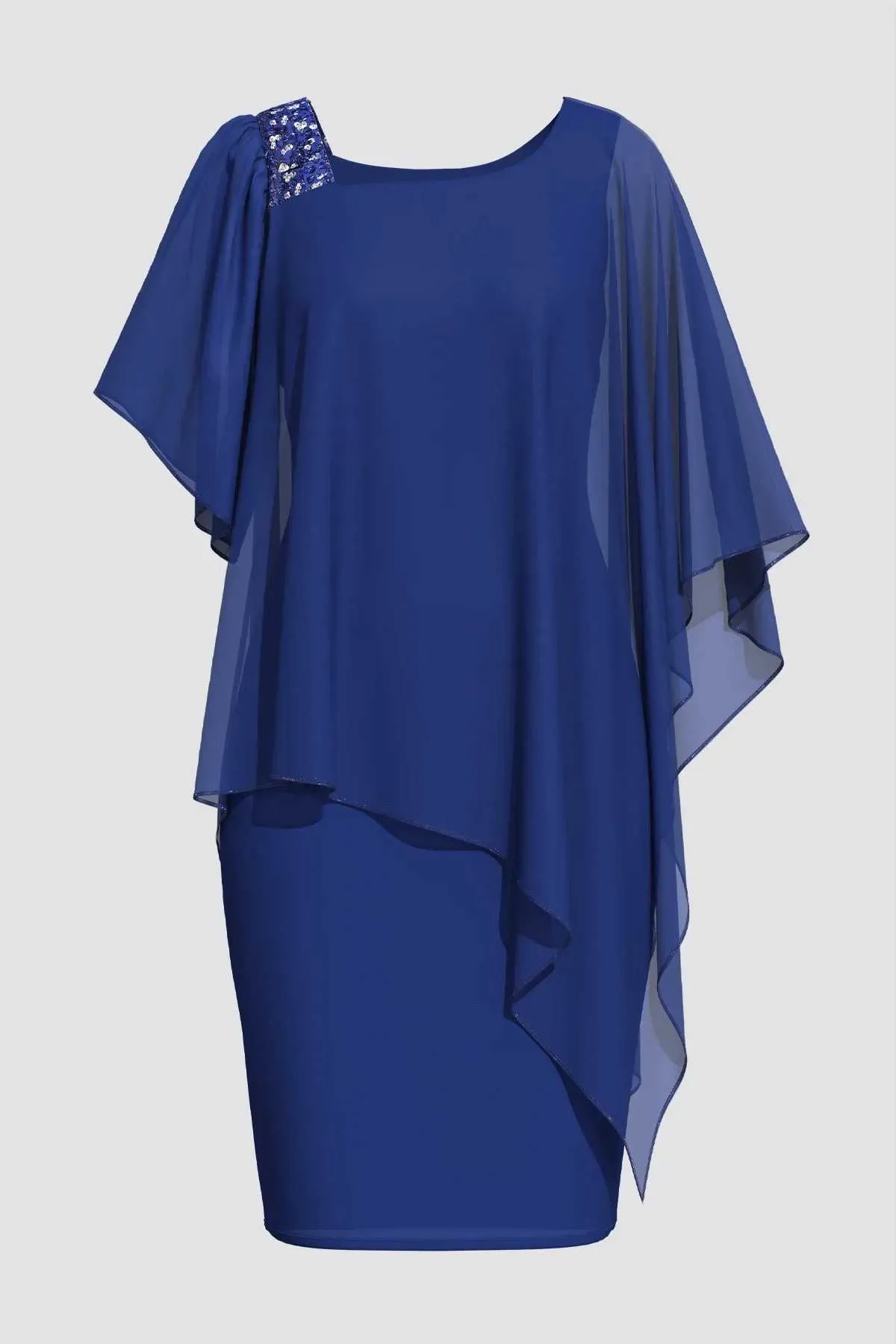 white christmas dresses Sweetheart Sheer Sleeve Chiffon Dress main image 1