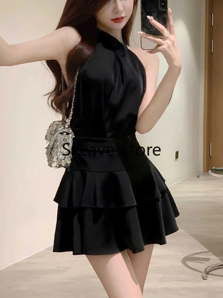 Elegant Satin Dress Set Women Summer Sleeveless Crop Tops + Mini Skirt  Female Party Black Dress Korean Style from Dhgate Basic & Casual Dresses -  price 30.22